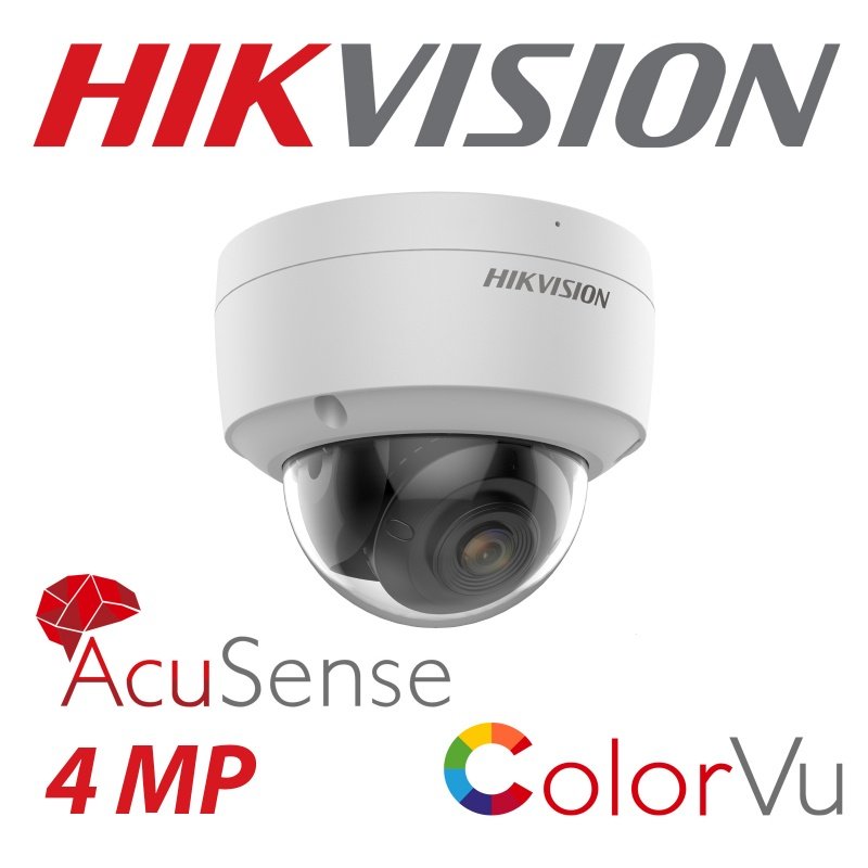 4mp Hikvision Vandal Dome Colorvu Acusense IP Poe DS-2CD2147G2-SU