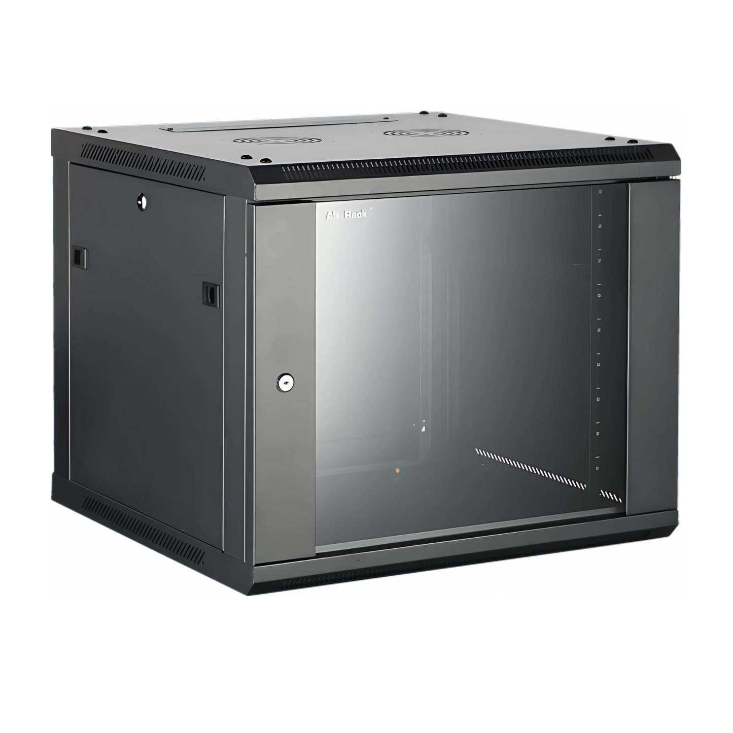 12U Wall Mounted Data Cabinet 450mm Deep – Black | Secure Network & Server Rack