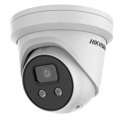 4MP Hikvision DarkFighter AcuSense Turret IP Camera with Built-In Mic (DS-2CD2346G2-IU 2.8MM, White)