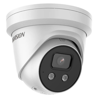 4MP Hikvision DarkFighter AcuSense Turret IP Camera with Built-In Mic (DS-2CD2346G2-IU 2.8MM, White)