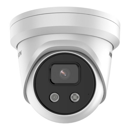 8MP Hikvision Darkfighter AcuSense Fixed Turret IP Network Camera with Built-in Mic 4mm White - DS-2CD2386G2-IU(4MM)