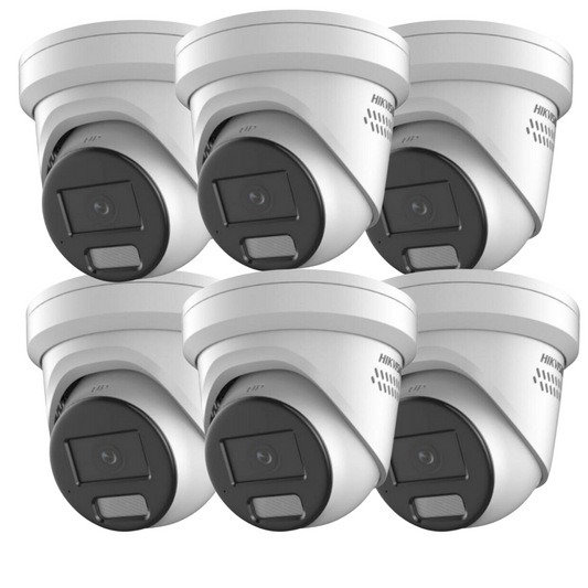 6 x 8MP Hikvision 2.8mm Smart Hybrid ColorVu AcuSense Fixed Turret IP Network Camera Built-in Mic DS-2CD2387G2H-LIU(2.8MM)(EF)