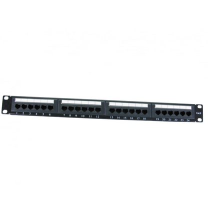 24-Port Patch Panel | 1U 19-Inch Rack-Mount | Cat6 IDC/RJ45 Network Patch Panel