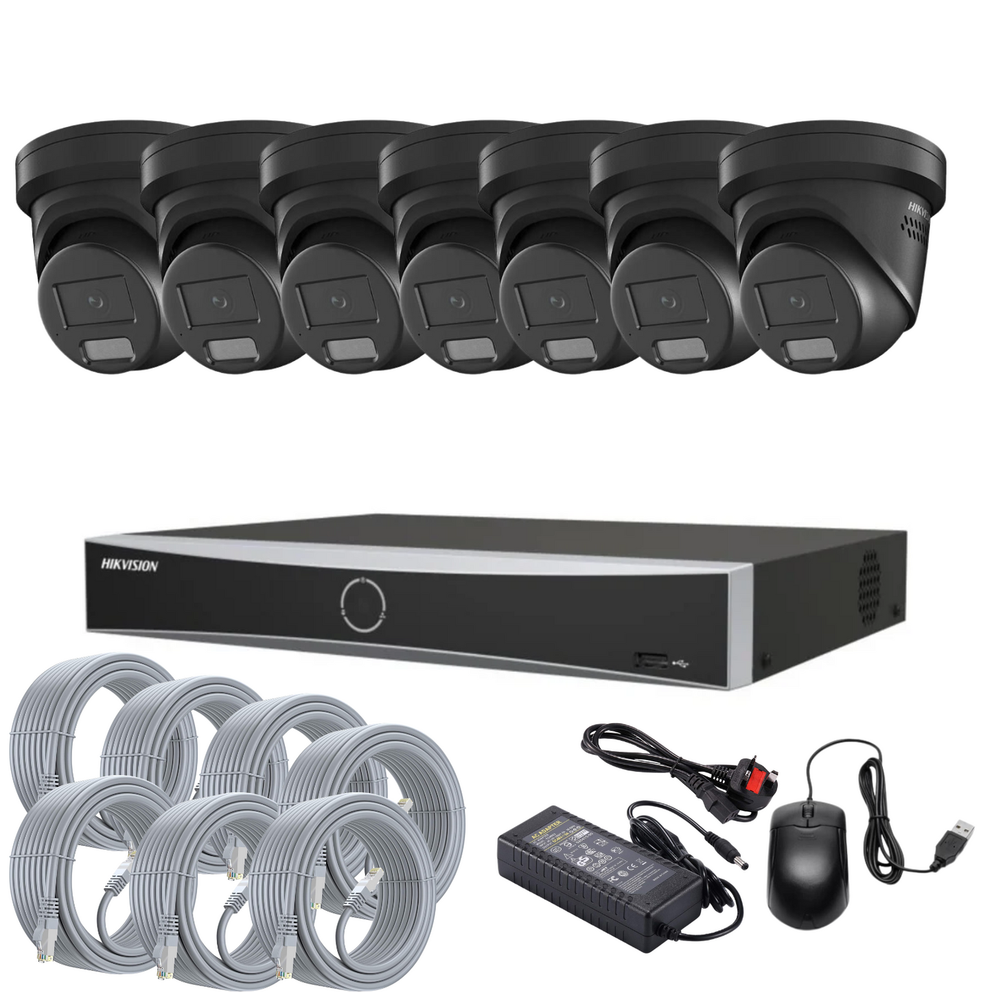 Hikvision CCTV Kit: 7x 4MP Smart Hybrid ColorVu IP PoE Cameras with Audio + 8-Channel NVR