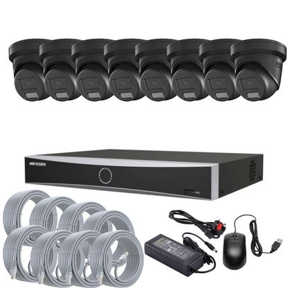 Hikvision CCTV Kit: 8x 4MP Smart Hybrid ColorVu IP PoE Cameras with Audio + 8-Channel NVR