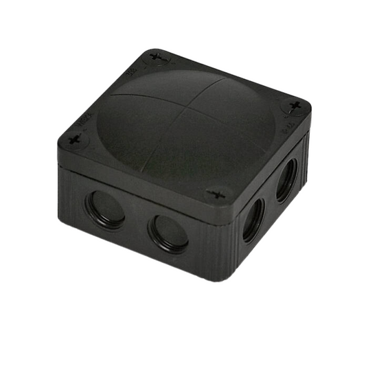 CCTV Junction Box, Outdoor Weatherproof IP66 Terminal Box Black 85x85x51mm